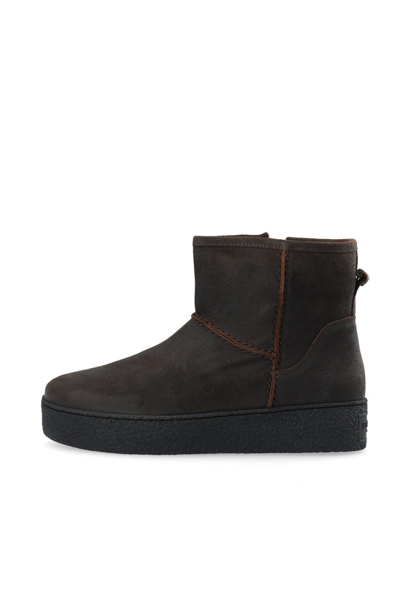 CASHOTT CASCAMILLA WARM LINED BOOT OILED SUEDE *Zip Boot Coffee
