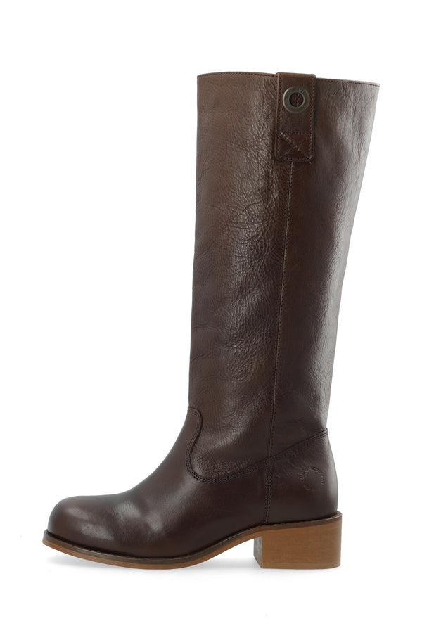 CASHOTT CASVILMA HIGH SHAFT BOOT Pull On Dark Brown