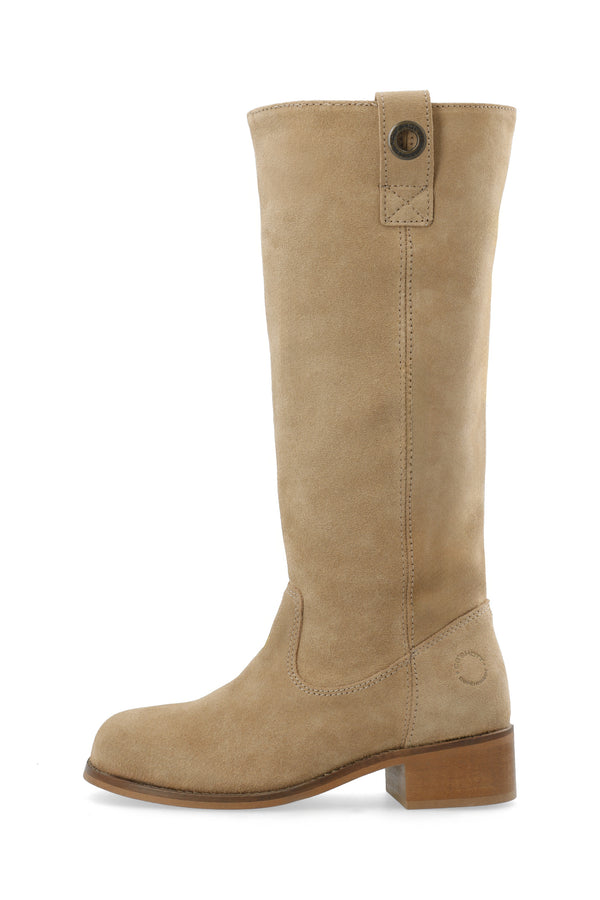 CASHOTT CASVILMA HIGH SHAFT BOOT - Suede *Zip Boot Mushroom