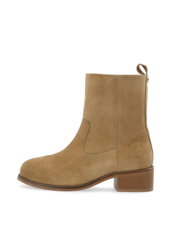 CASHOTT CASVILMA ZIP BOOT - Suede *Zip Boot Mushroom