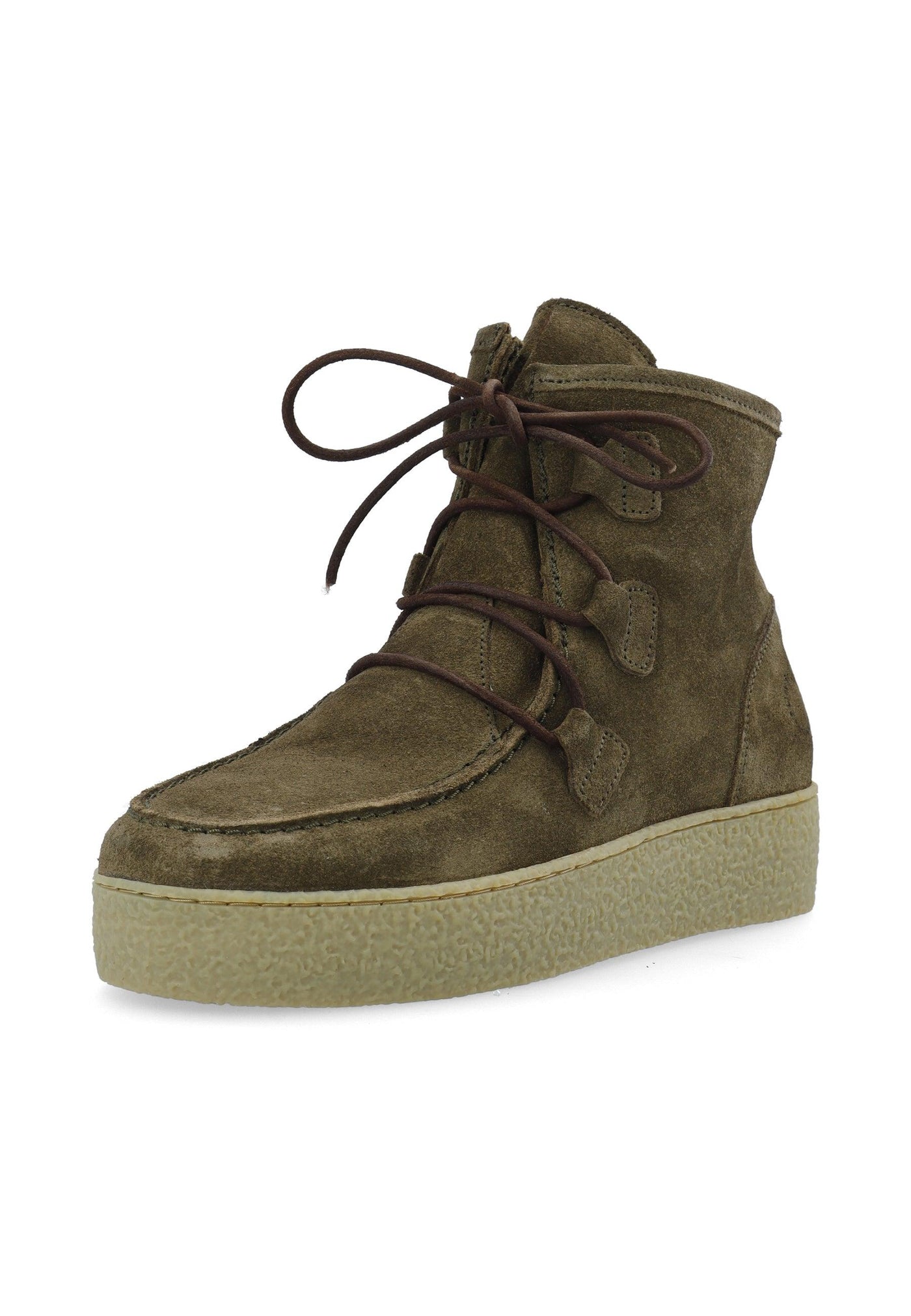 CASHOTT CASCAMILLA Warm Lining Oil Suede Lace Up Olive