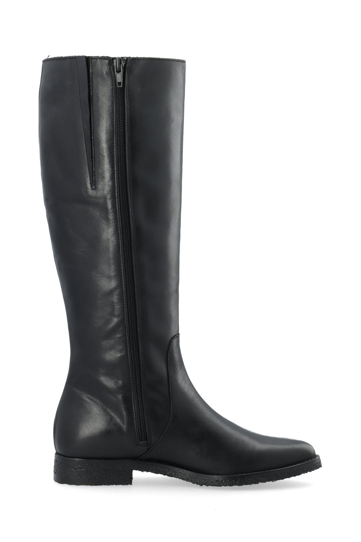 CASHOTT CASAGNES Tall Boot Pull Up Leather Knee-high Black