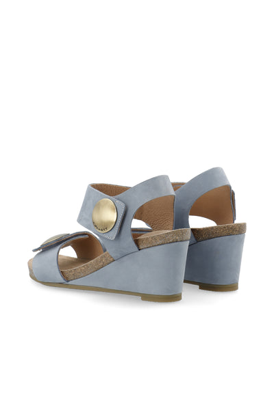 CASHOTT CASALBERTA Velcro Button Sandal Nubuck Velcro Blue shadow