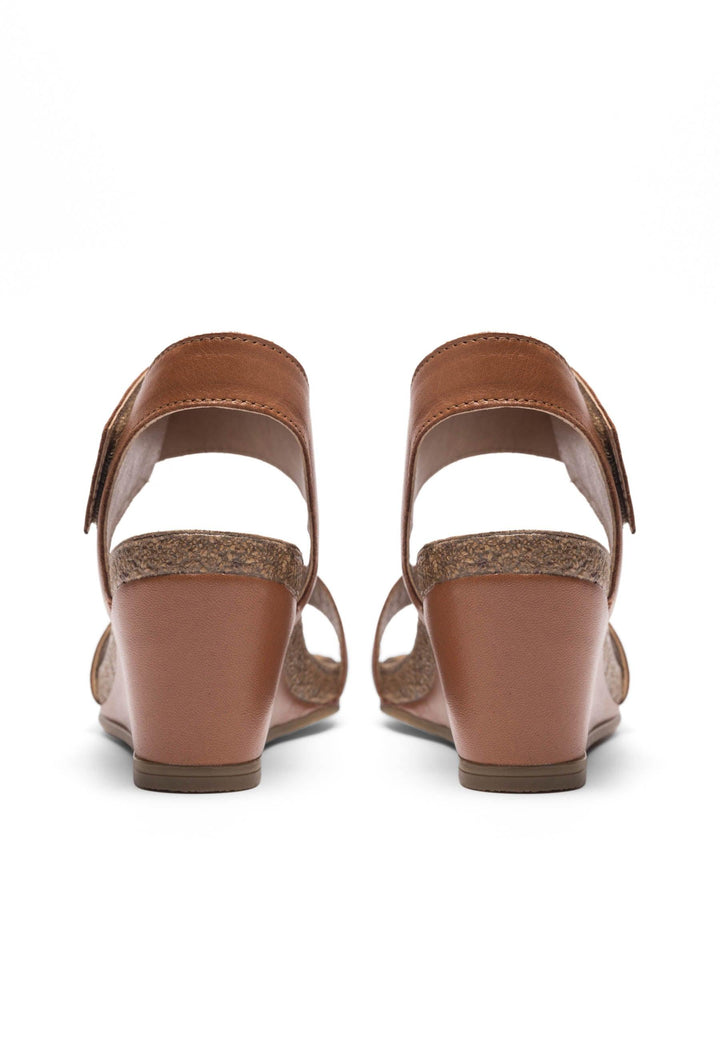 CASHOTT CASALBERTA Velcro Sandal Leather Velcro Cognac