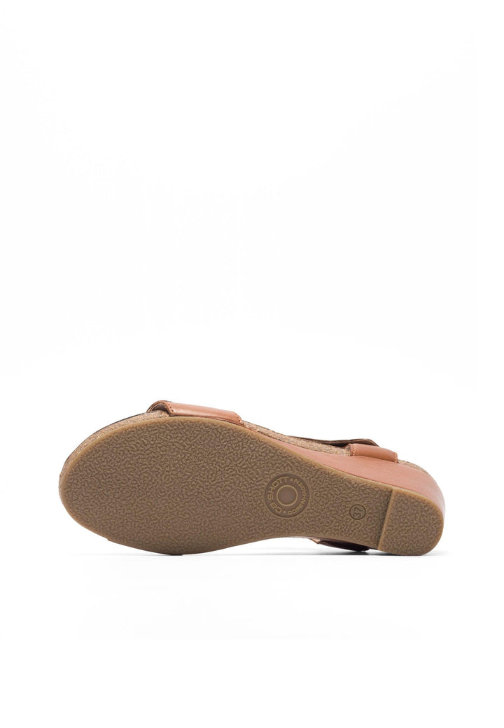 CASHOTT CASALBERTA Velcro Sandal Leather Velcro Cognac