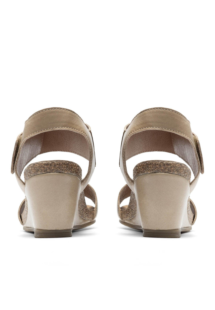 CASHOTT CASALBERTA Velcro Sandal Leather Velcro Taupe