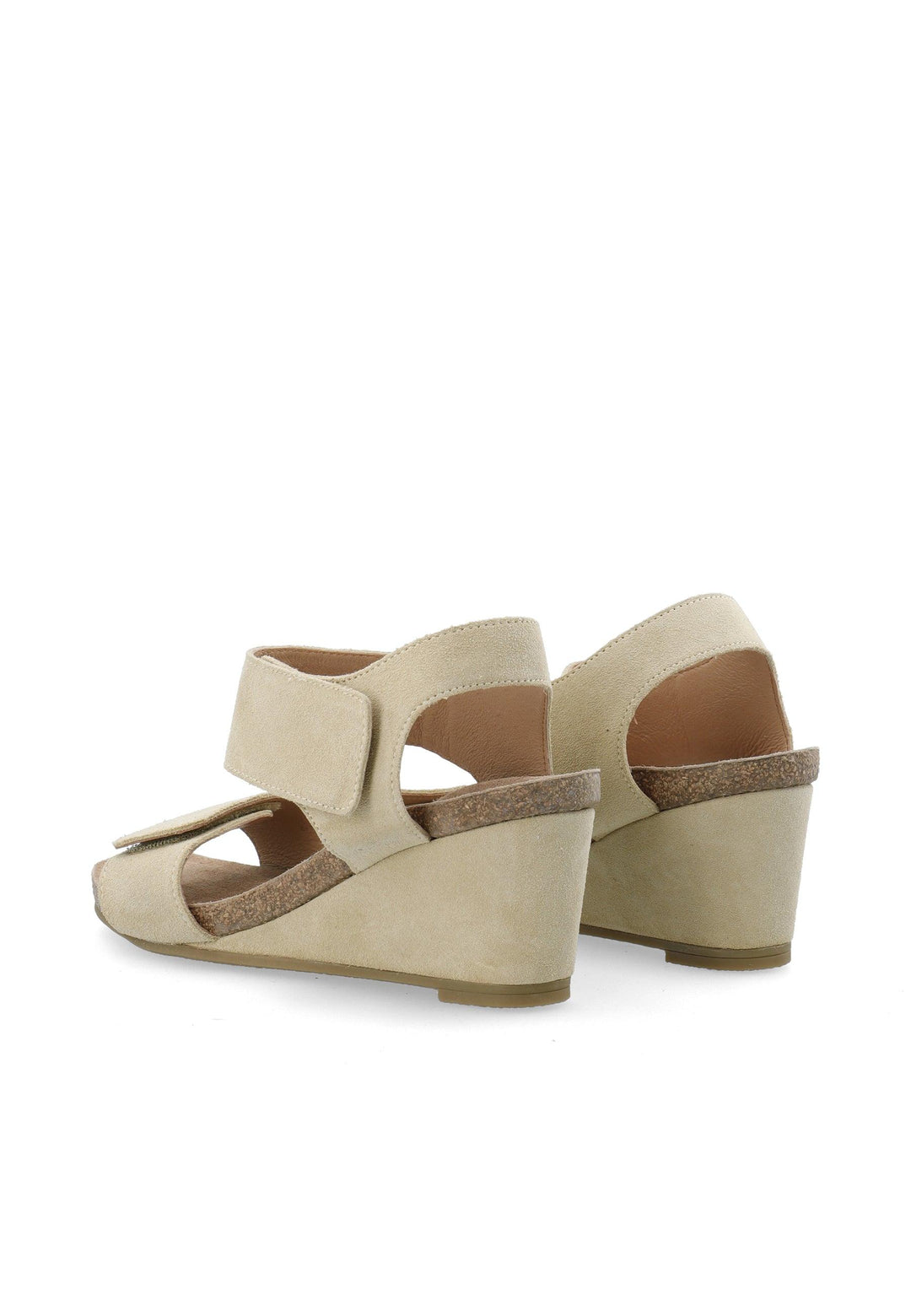 CASHOTT CASALBERTA Velcro Sandal Suede Velcro Beige