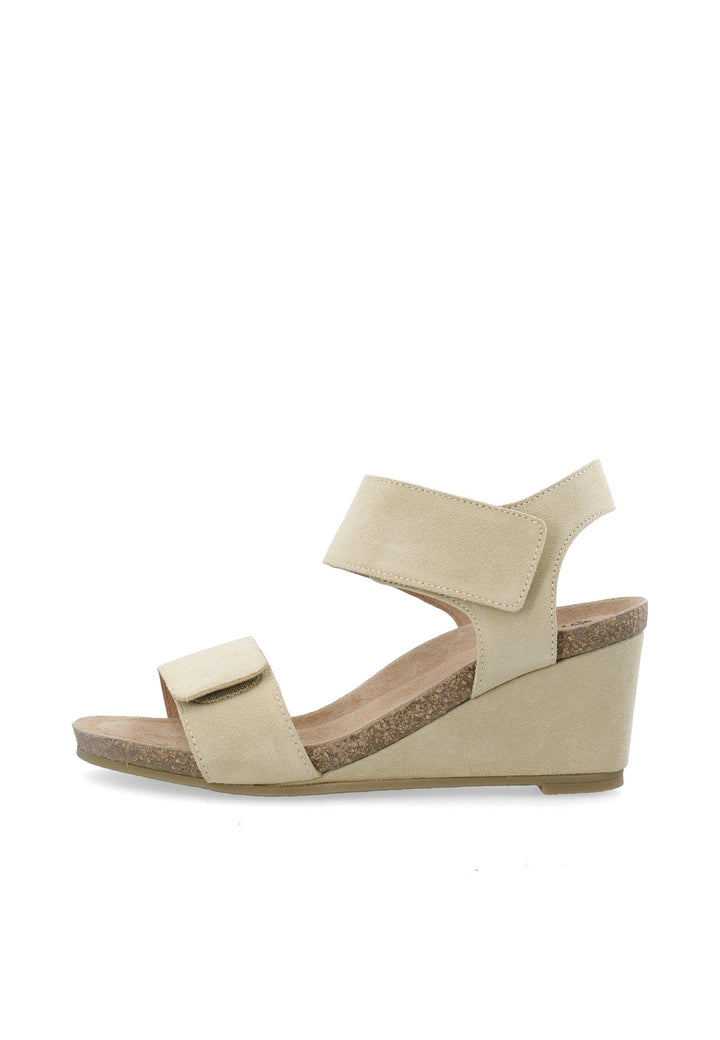 CASHOTT CASALBERTA Velcro Sandal Suede Velcro Beige