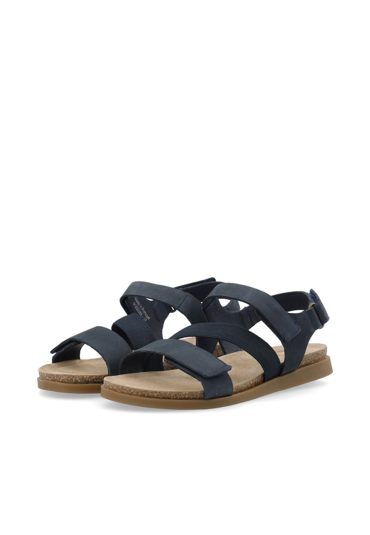 CASHOTT CASALICE Velcro Elastic Sandal Nubuck Velcro Marine