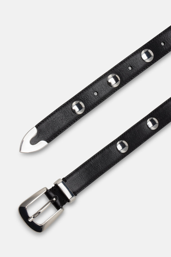 CASHOTT CASASTA Studded Western Belt Leather Belt Black