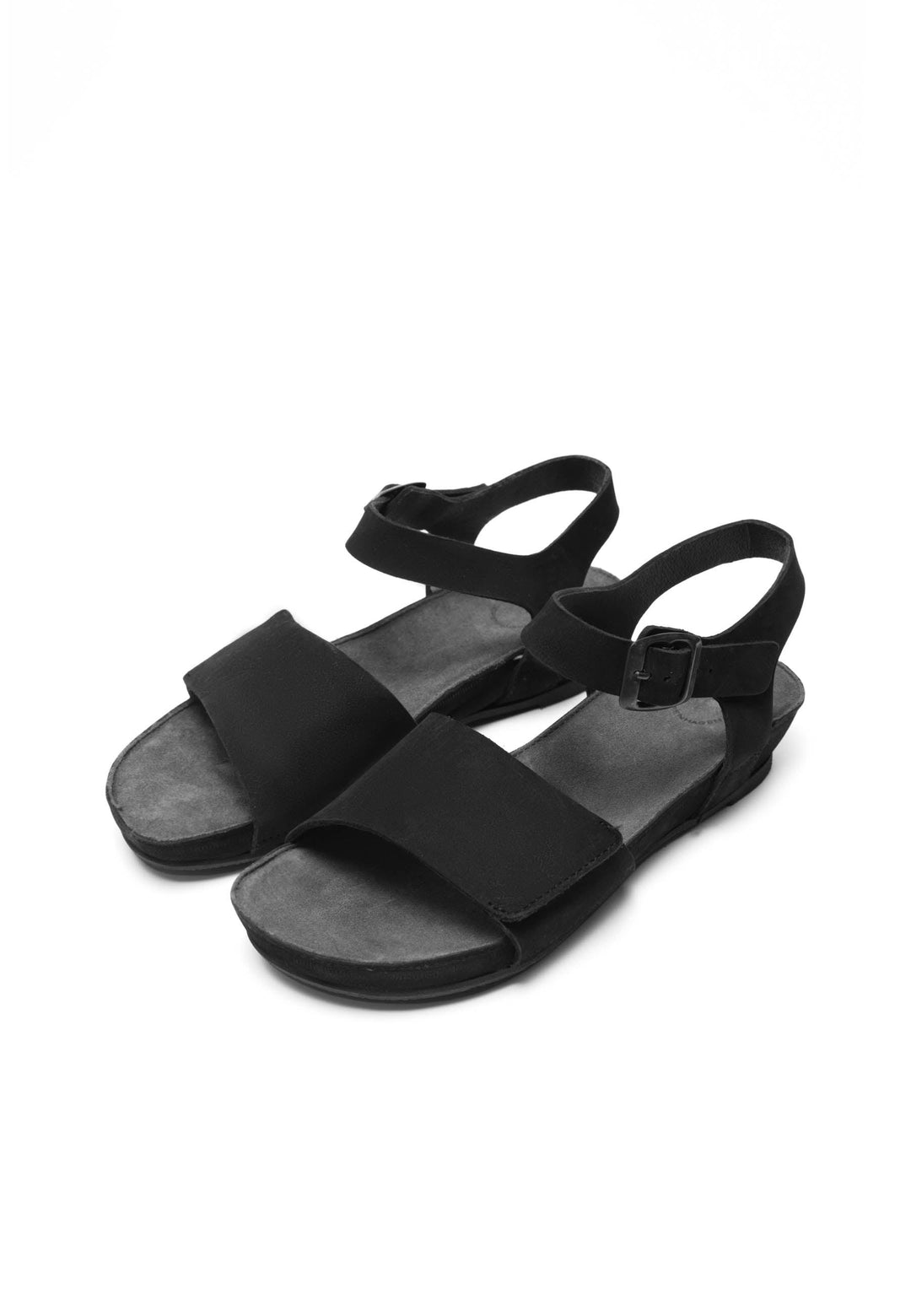 CASHOTT CASAVA Buckle Sandal Nubuck Ankel strap Black