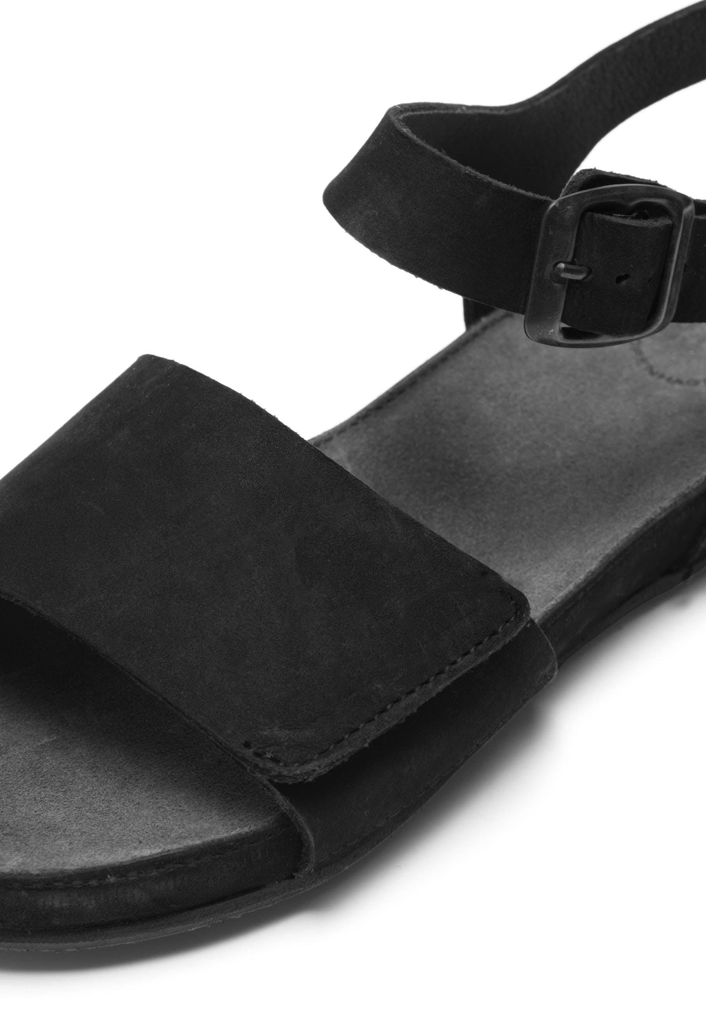 CASHOTT CASAVA Buckle Sandal Nubuck Ankel strap Black