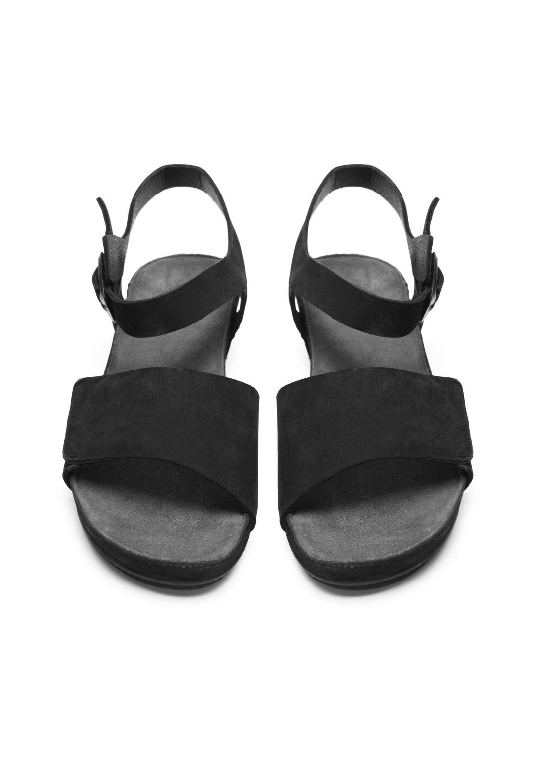 CASHOTT CASAVA Buckle Sandal Nubuck Ankel strap Black