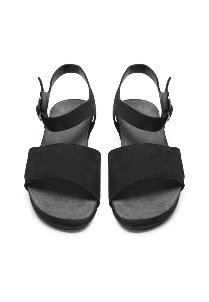 CASHOTT CASAVA Buckle Sandal Nubuck Ankel strap Black