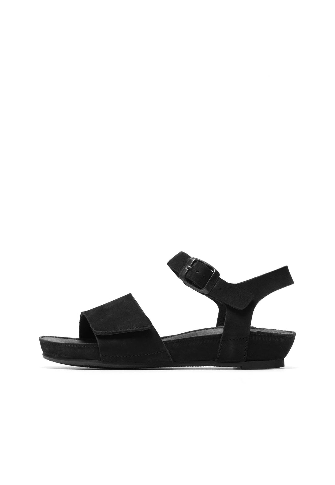 CASHOTT CASAVA Buckle Sandal Nubuck Ankel strap Black