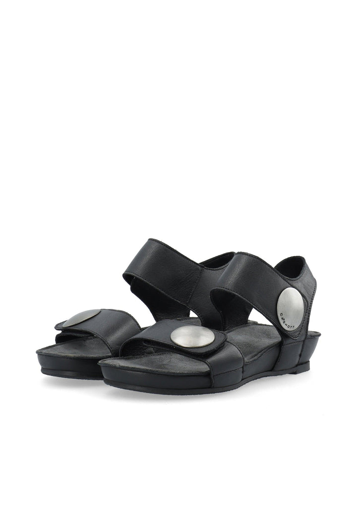 CASHOTT CASAVA Sandal Leather Velcro Black