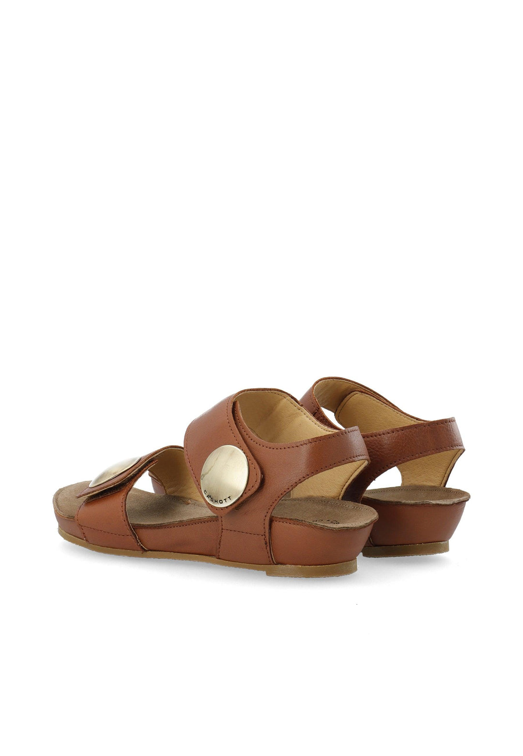 CASHOTT CASAVA Sandal Leather Velcro Cognac