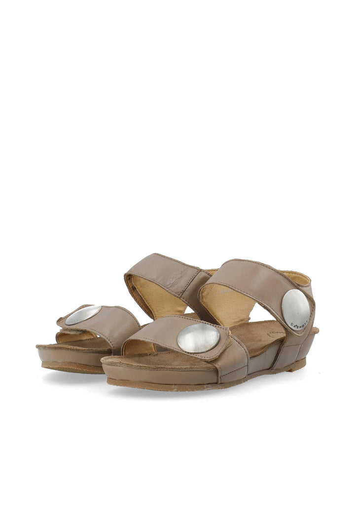 CASHOTT CASAVA Sandal Leather Velcro Taupe