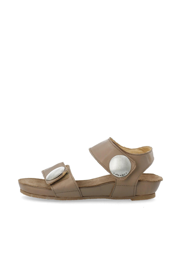 CASHOTT CASAVA Sandal Leather Velcro Taupe