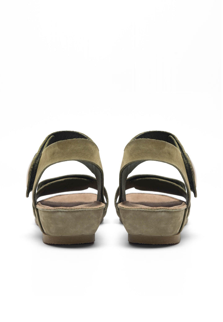 CASHOTT CASAVA Sandal Nubuck Velcro Olive