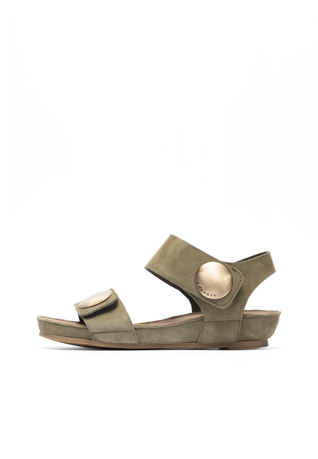 CASHOTT CASAVA Sandal Nubuck Velcro Olive