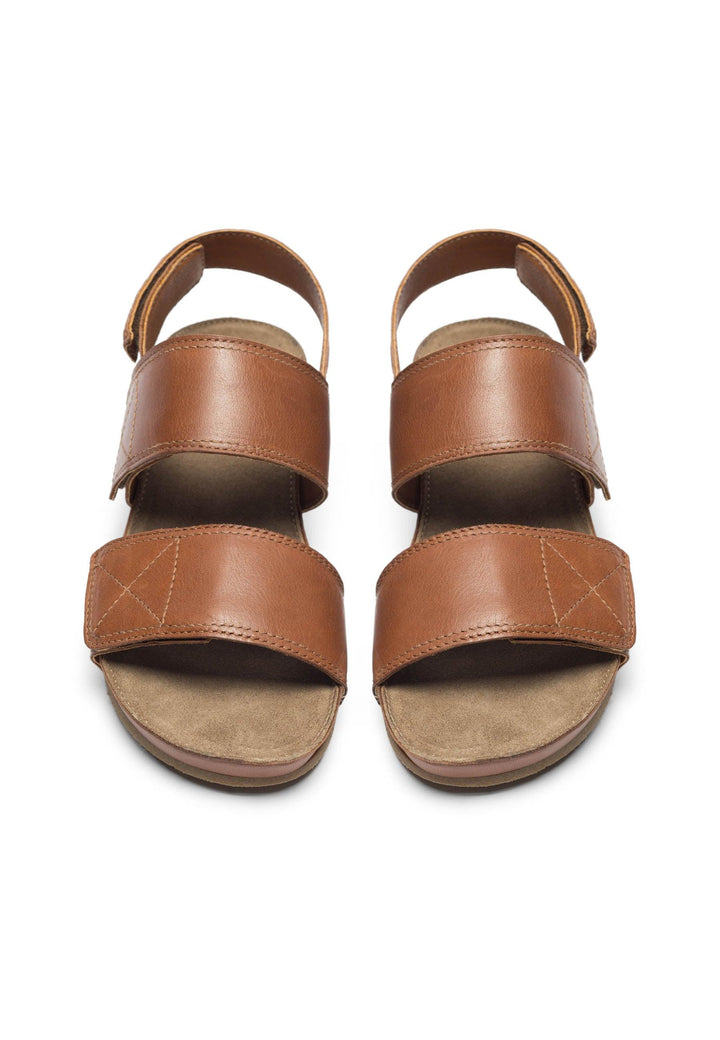 CASHOTT CASAVA Velcro Sandal Leather Velcro Cognac