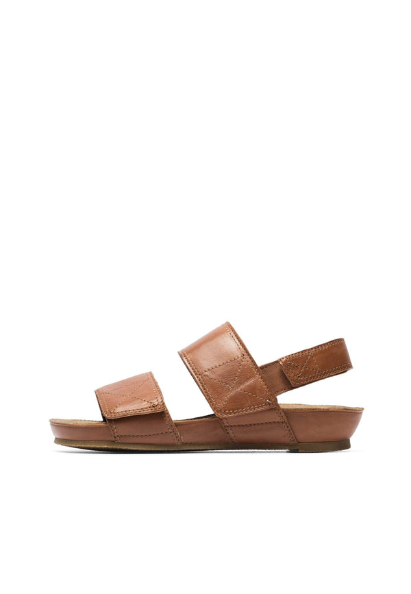 CASHOTT CASAVA Velcro Sandal Leather Velcro Cognac