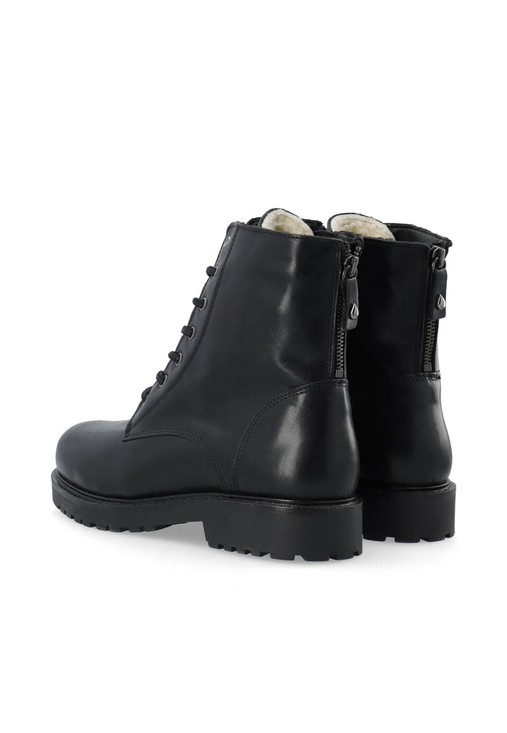 CASHOTT CASAYA Lace Boot Warm Lining WP Pull Up Leather Warm lined up lace up Black