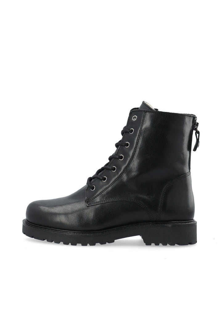 CASHOTT CASAYA Lace Boot Warm Lining WP Pull Up Leather Warm lined up lace up Black