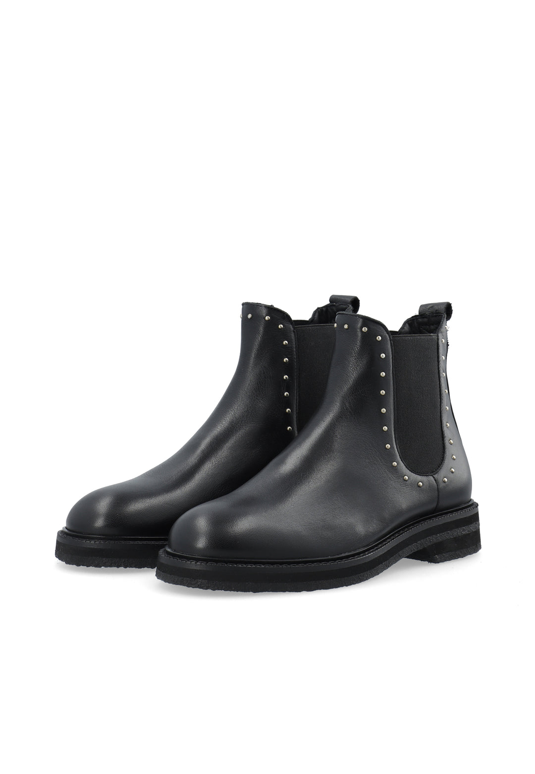 CASHOTT CASBETTY Chelsea Boot W. Rivets Leather Chelsea Black