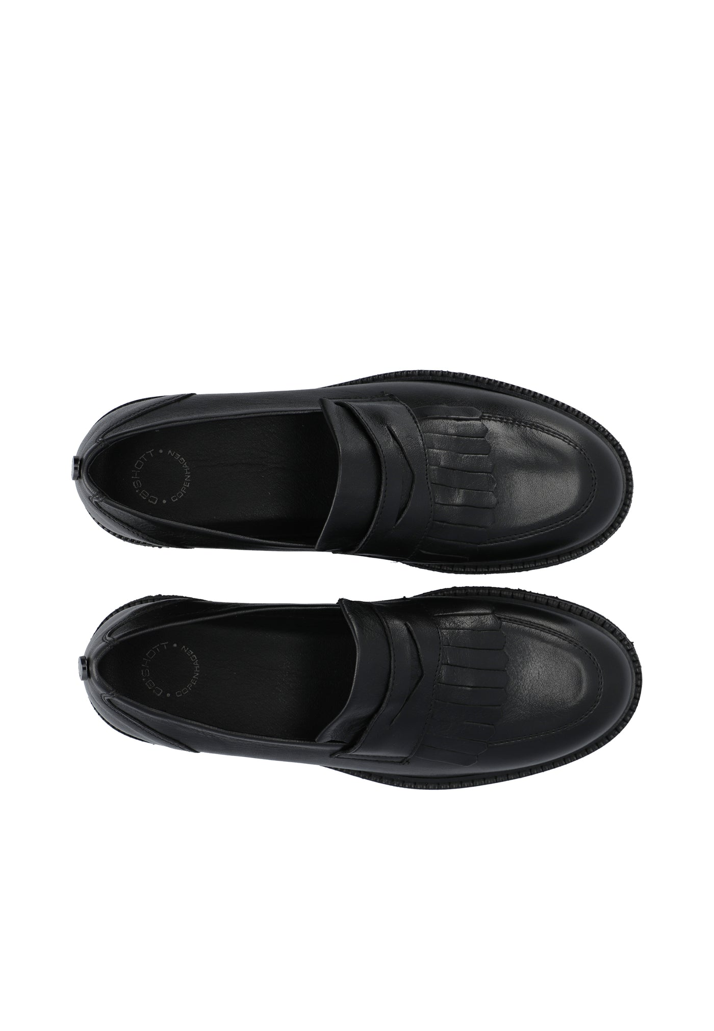 CASHOTT CASBETTY Loafer W. Fringes Leather Loafers Black