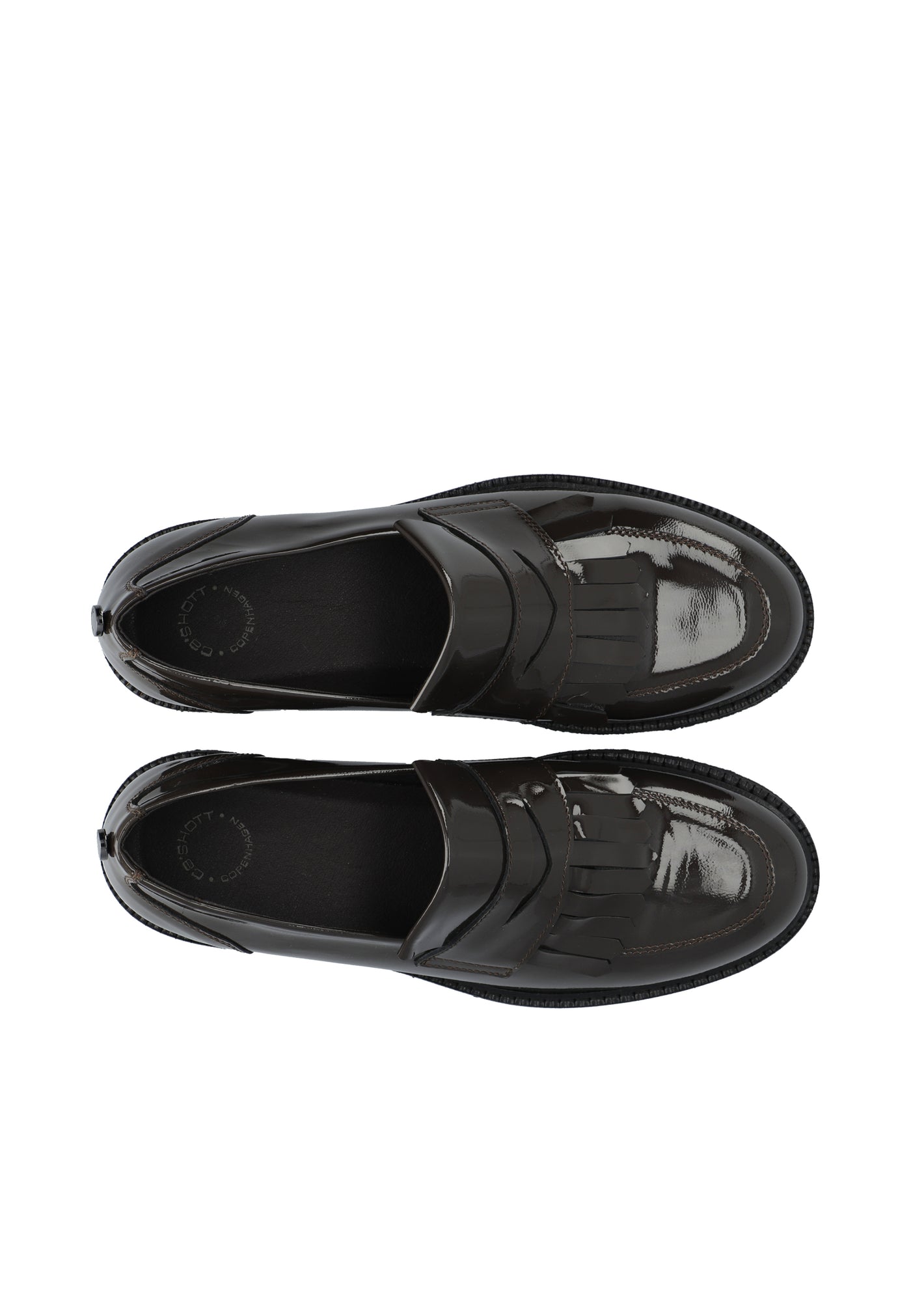 CASHOTT CASBETTY Loafer W. Fringes Patent Leather Tassel Coffee