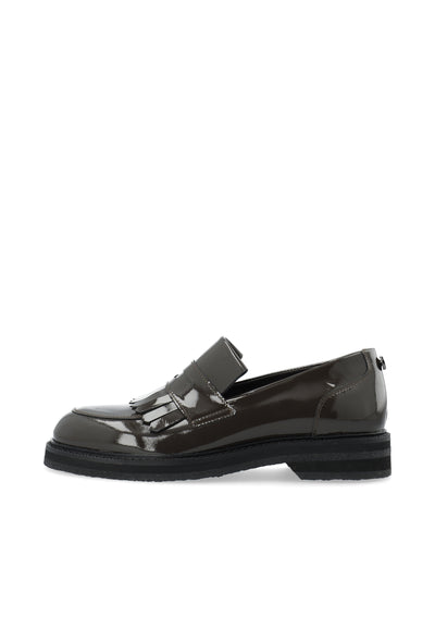 CASHOTT CASBETTY Loafer W. Fringes Patent Leather Tassel Coffee