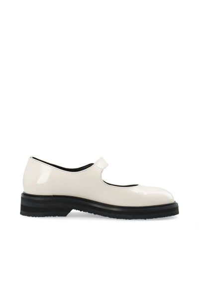 CASHOTT CASBETTY Mary Jane Patent Leather Mary Jane Off White