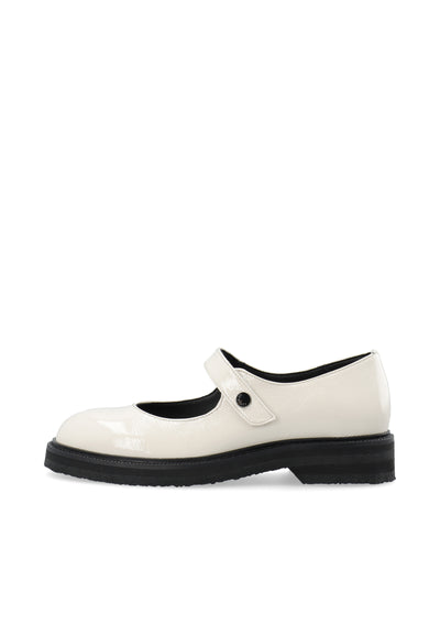 CASHOTT CASBETTY Mary Jane Patent Leather Mary Jane Off White