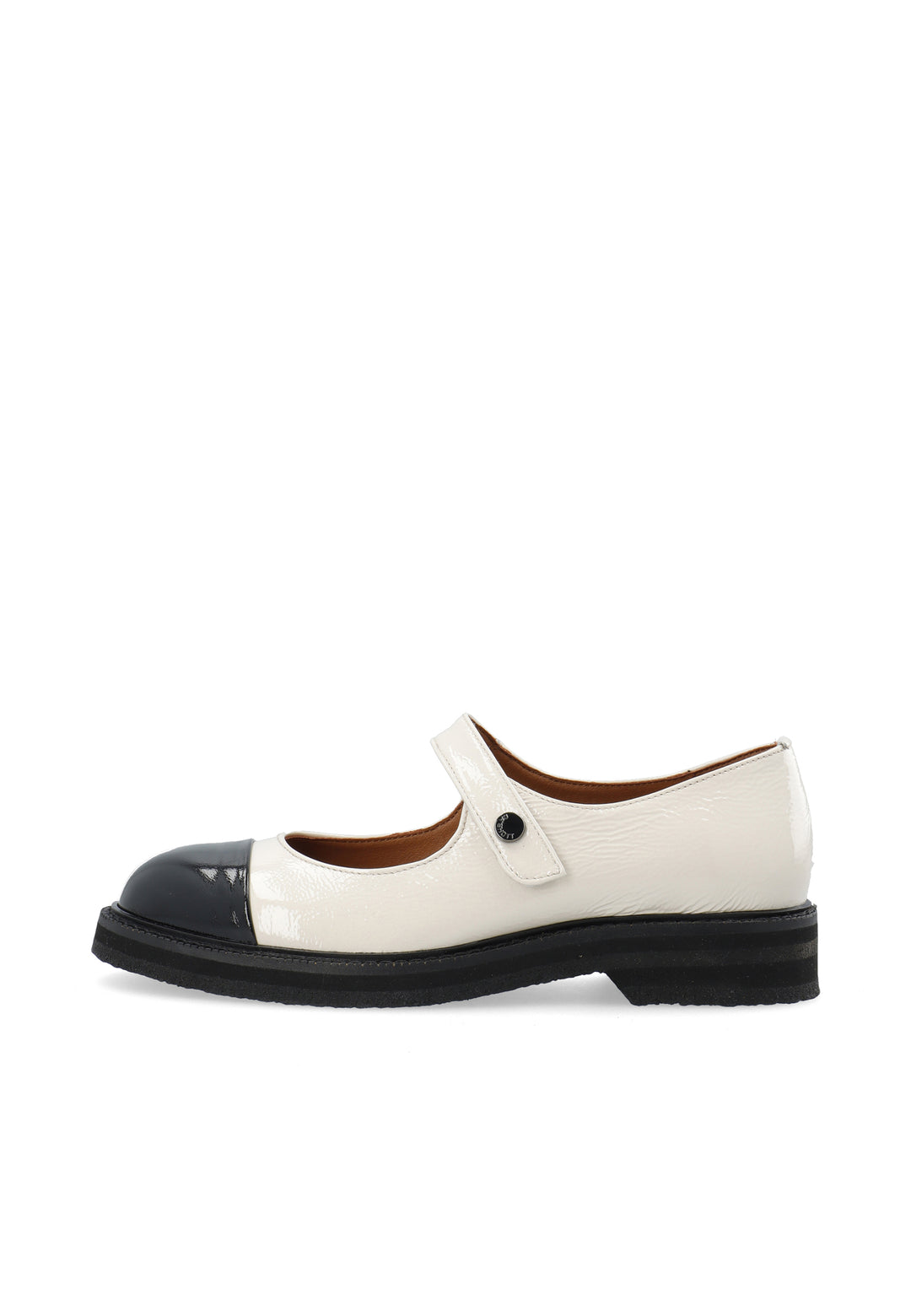 CASHOTT CASBETTY Mary Jane W. Toe Cap Patent Mary Jane Off White