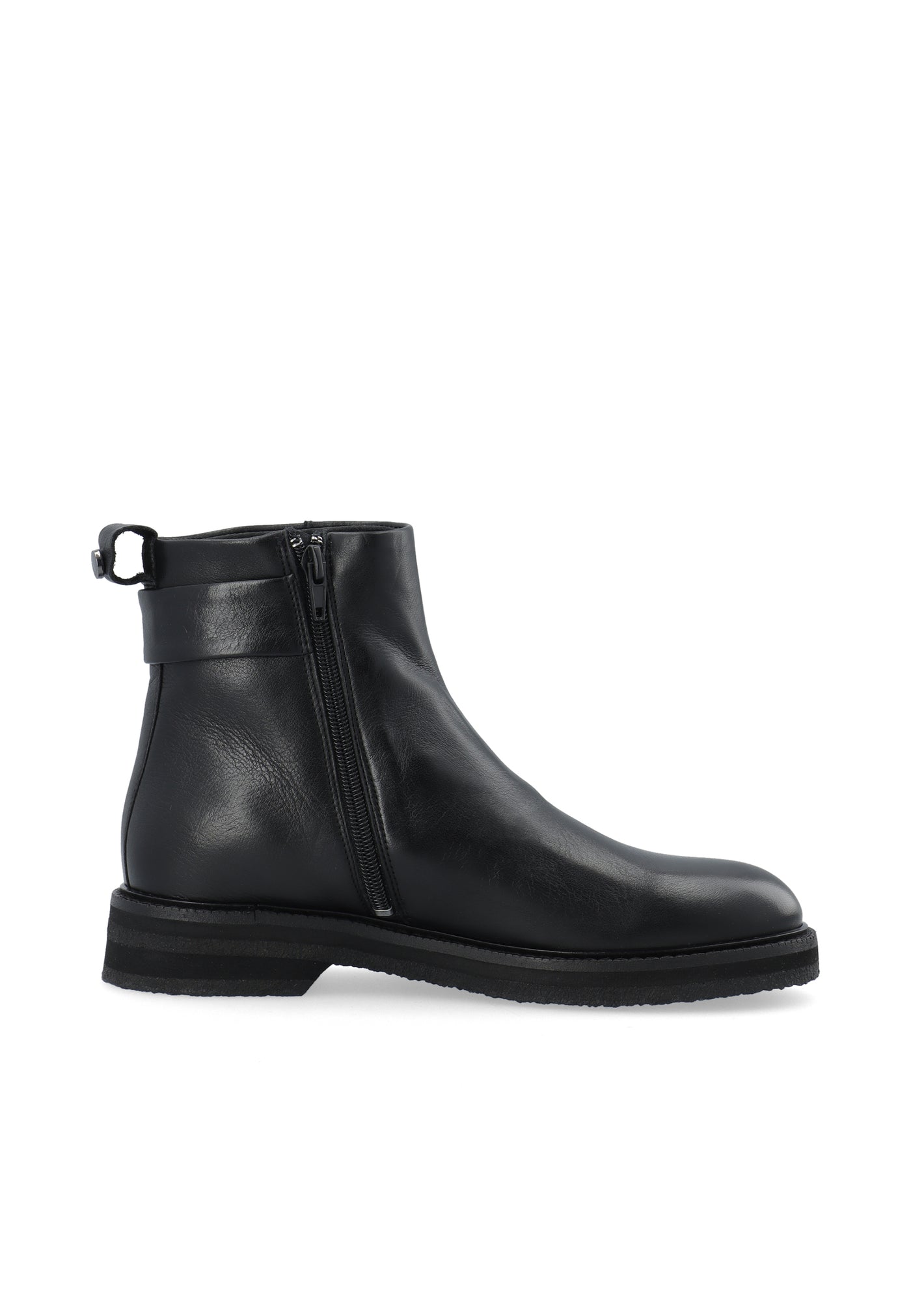 CASHOTT CASBETTY Zip Boot Leather Zip Boot Black