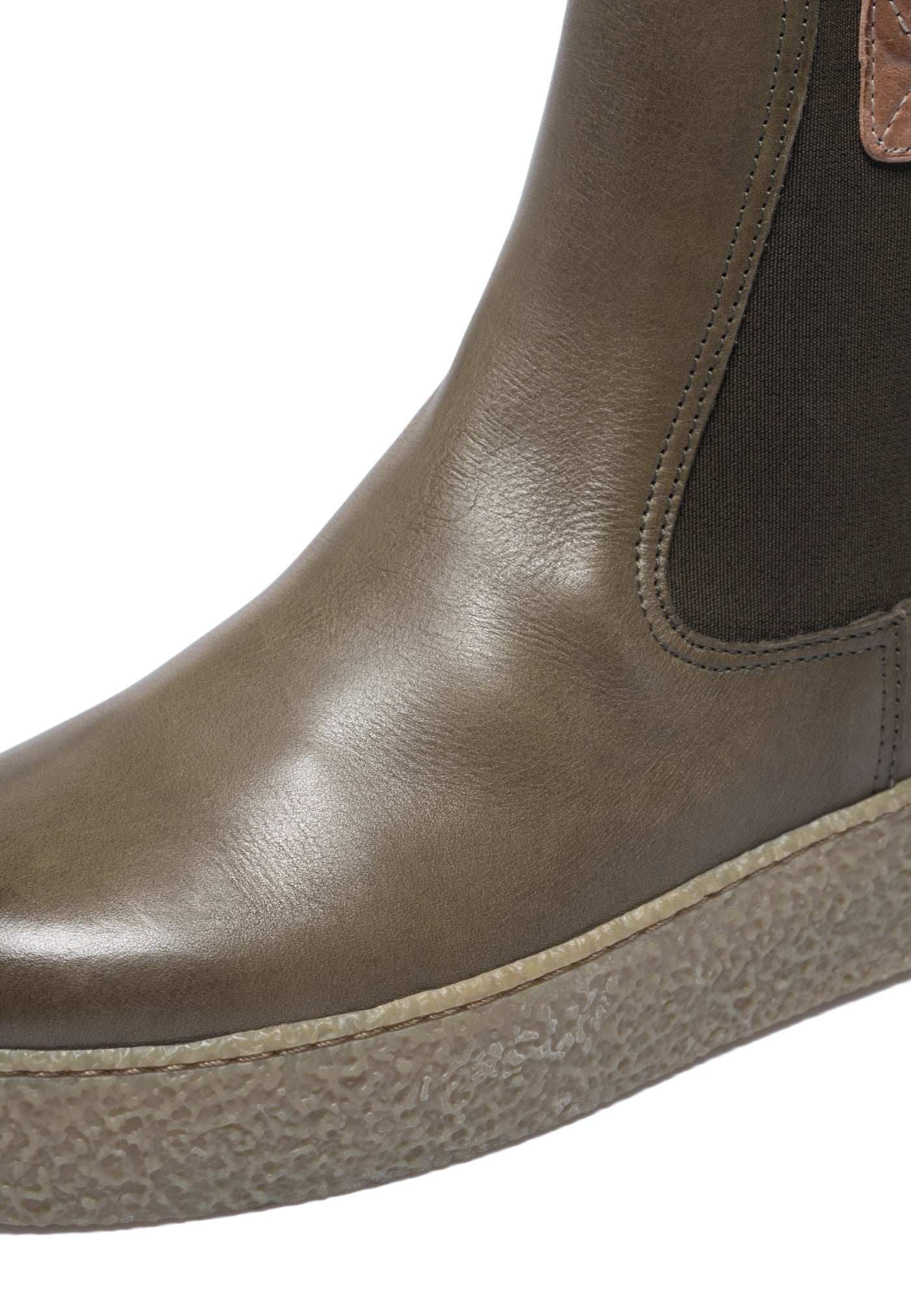 CASHOTT CASCAMILLA Chelsea Boot Brushed Leather Chelsea Olive