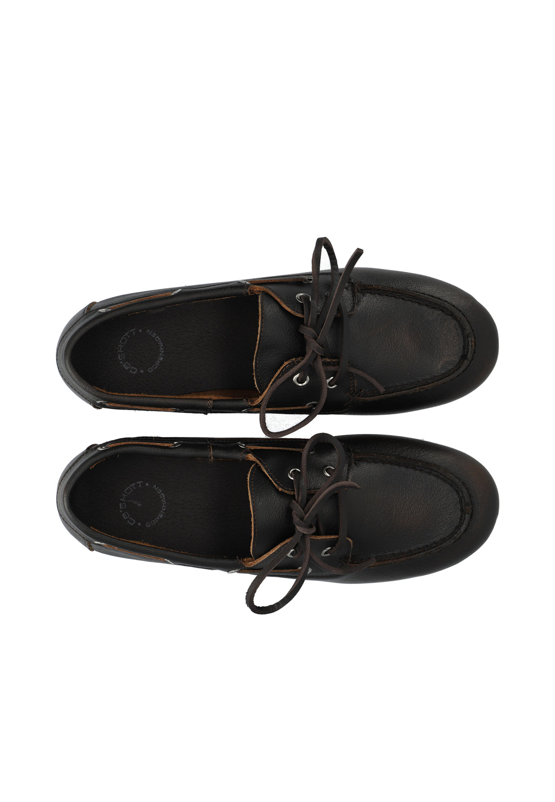 CASHOTT CASCILLE Boat Shoe Distressed Leather Boat Brown Distressed
