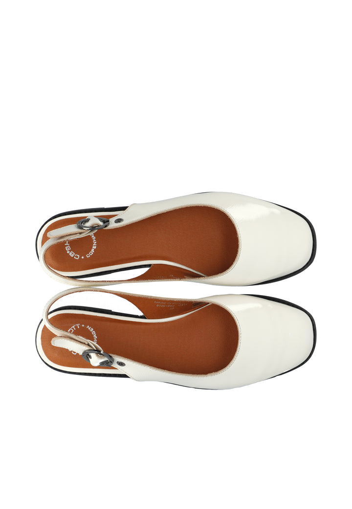 CASHOTT CASDIANA PATENT SLING BACK Slingback Off White