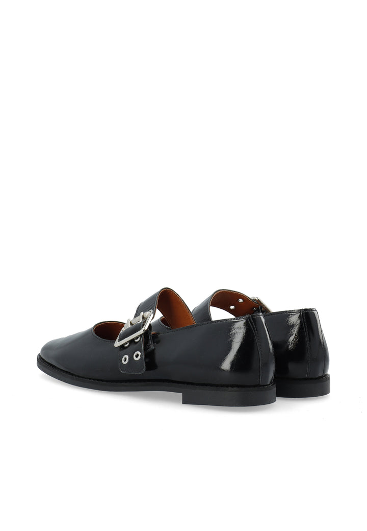 CASHOTT CASDIANA Single Strap Ballerina Nappa Lak *Mary Jane Black/Black