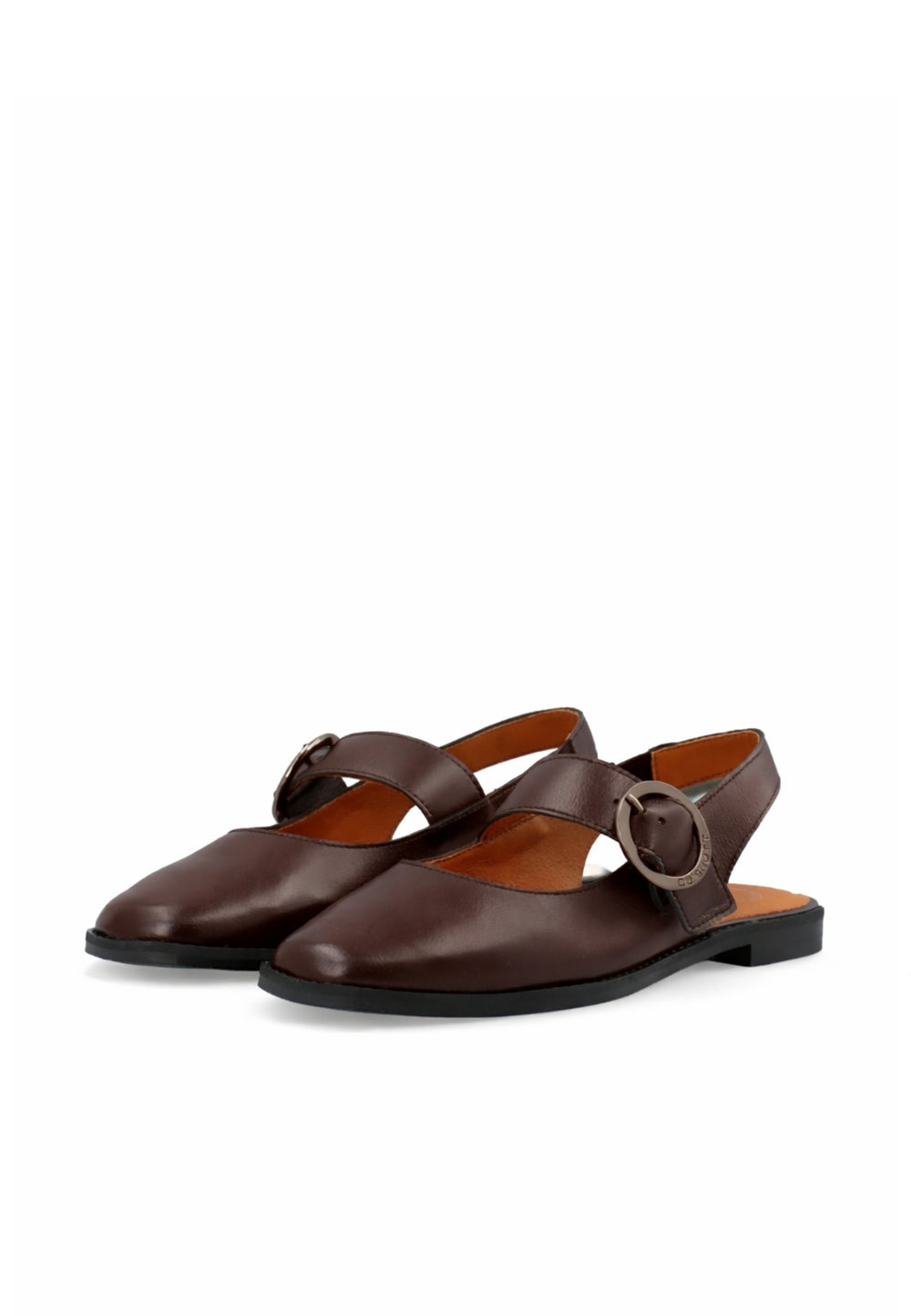 CASHOTT CASDIANA Single Strap Leather *Slingback Dark Brown