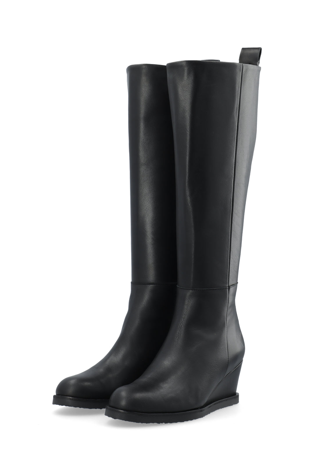 CASHOTT CASDONNA Tall Boot W. Elastic Leather Knee-high Black