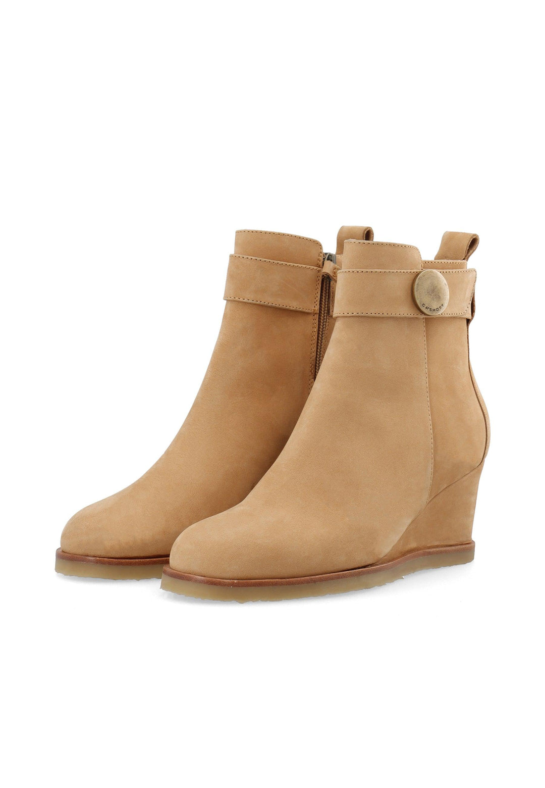 CASHOTT CASDONNA Zip Boot Nubuck Zip Boot Brandy