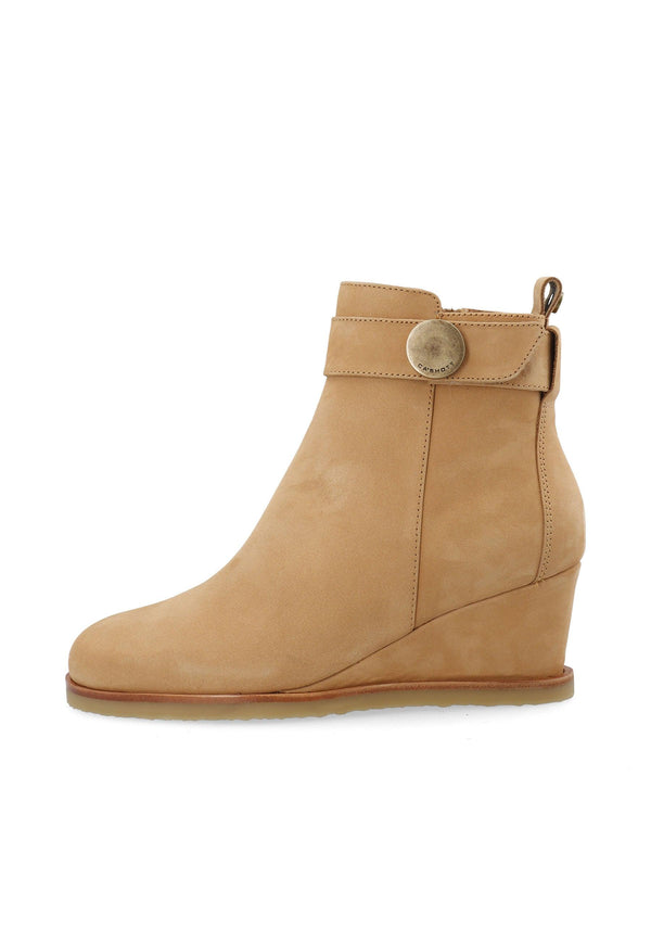 CASHOTT CASDONNA Zip Boot Nubuck Zip Boot Brandy