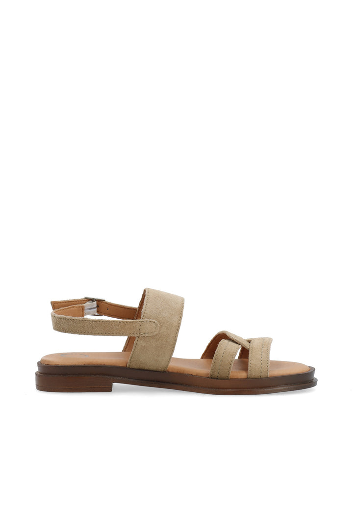CASHOTT CASELIA Strappy Flat Sandal Suede *Sandals Sand