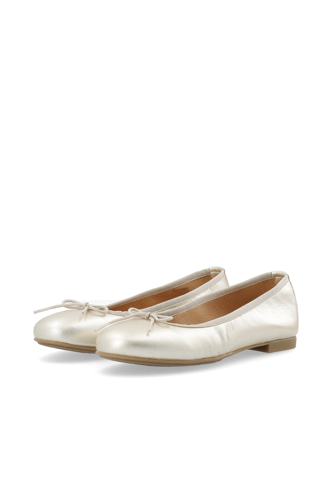 CASHOTT CASELVIRA Ballerina Metallic Leather Ballerina Champagne