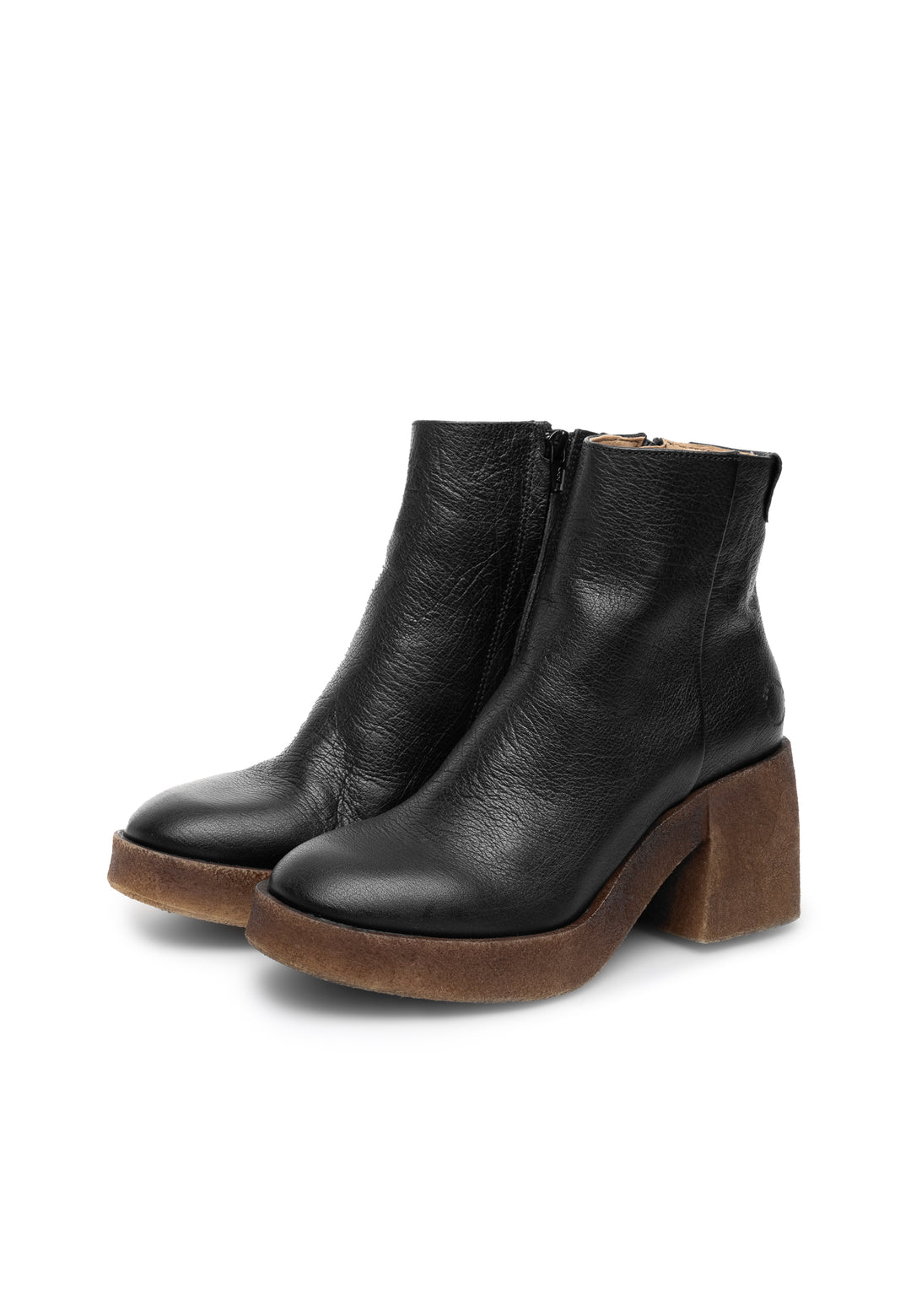 CASHOTT CASEMILY Zip Boot Leather Vegetable Tanned Zip Boot Black Narrow Fit