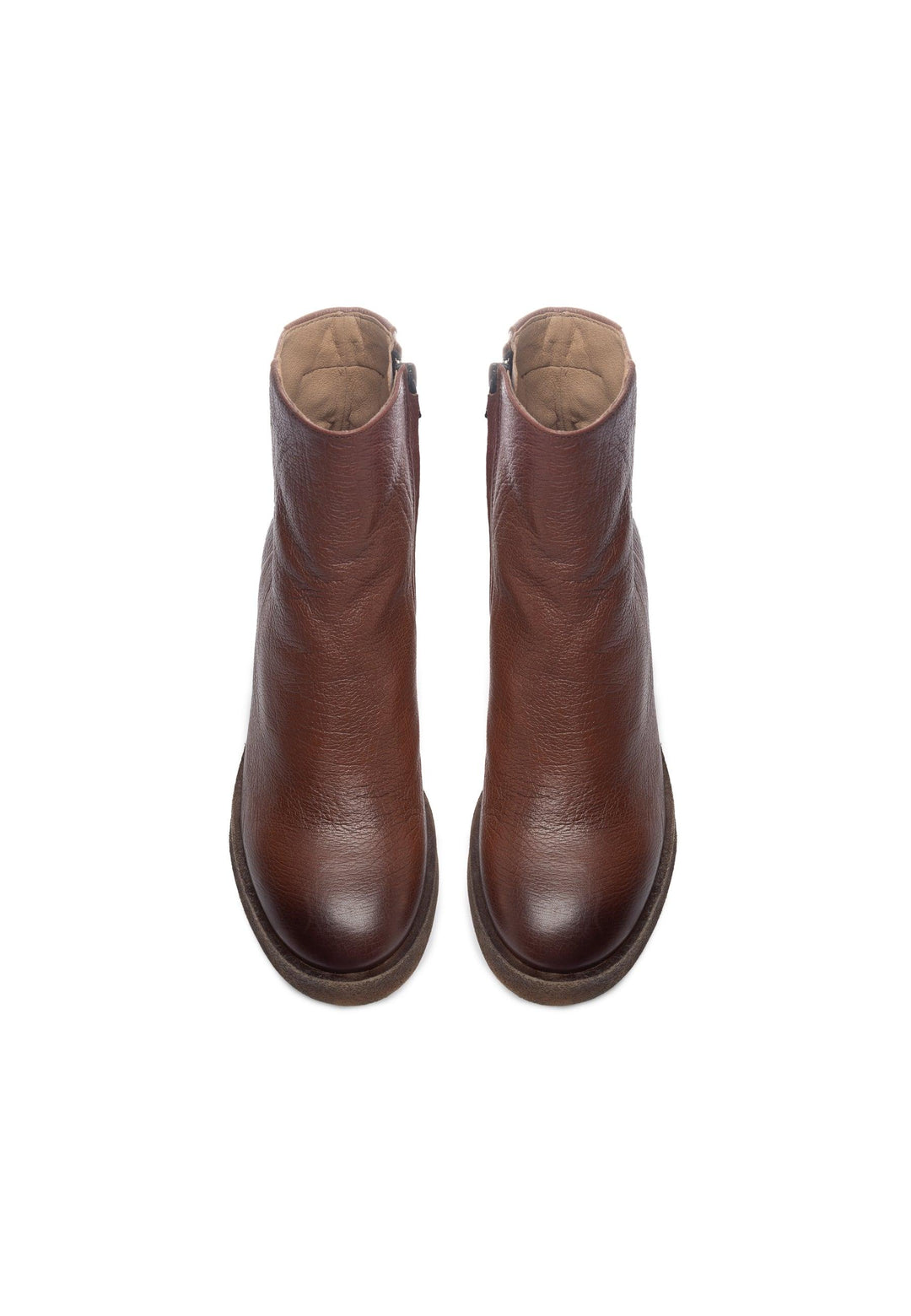 CASHOTT CASEMILY Zip Boot Leather Vegetable Tanned Zip Boot Cognac