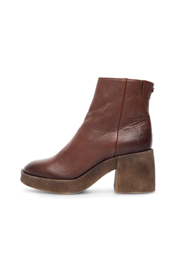 CASHOTT CASEMILY Zip Boot Leather Vegetable Tanned Zip Boot Cognac